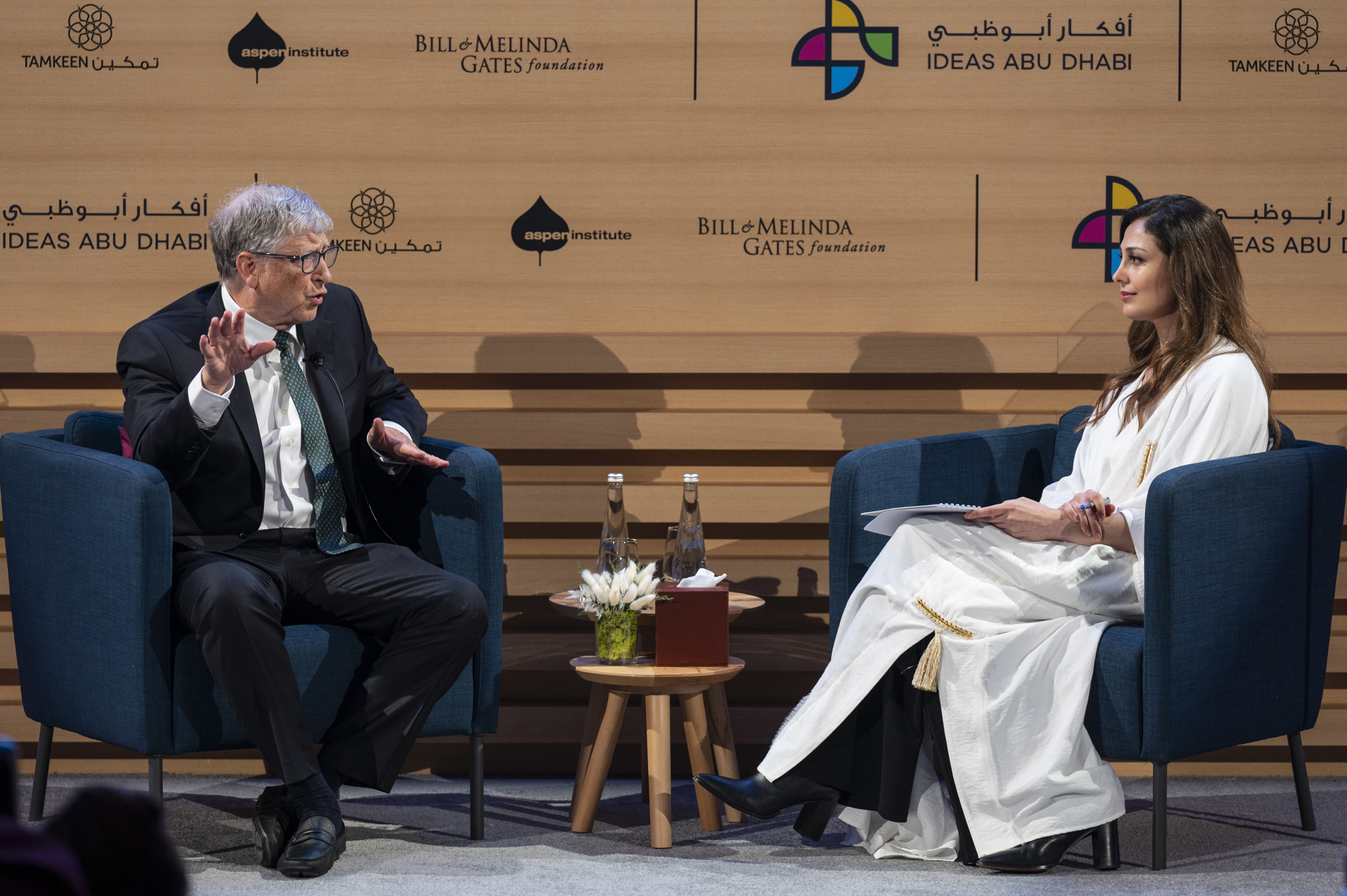 Bill Gates And Rima Al Mokarrab At The IAD Forum On Catalytic Philanthropy